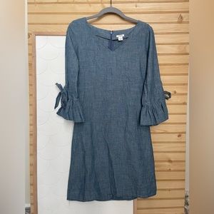 J. Crew Factory Blue Solid Day Shift Dress